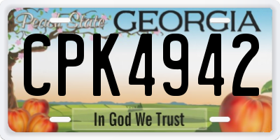 GA license plate CPK4942