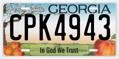 GA license plate CPK4943