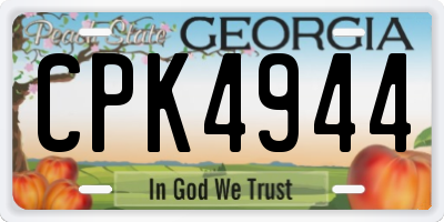 GA license plate CPK4944