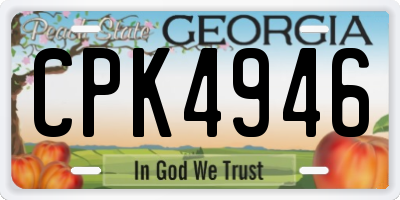 GA license plate CPK4946