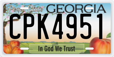 GA license plate CPK4951