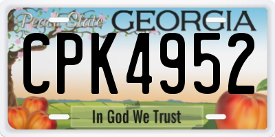 GA license plate CPK4952