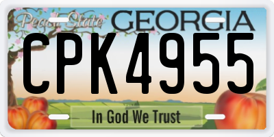 GA license plate CPK4955