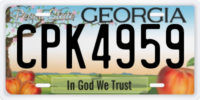 GA license plate CPK4959