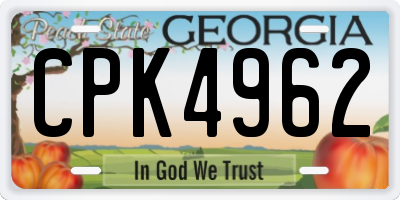GA license plate CPK4962