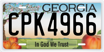 GA license plate CPK4966