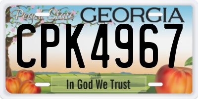 GA license plate CPK4967