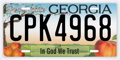 GA license plate CPK4968