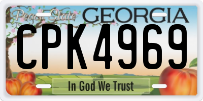 GA license plate CPK4969