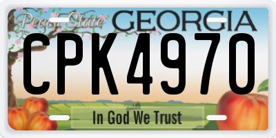 GA license plate CPK4970