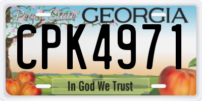 GA license plate CPK4971