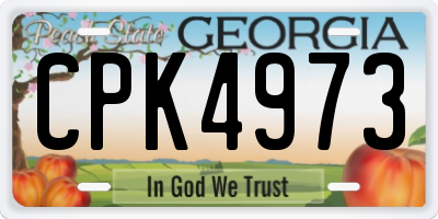 GA license plate CPK4973