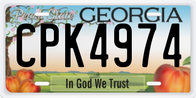 GA license plate CPK4974