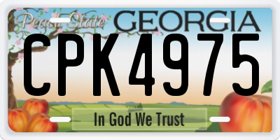 GA license plate CPK4975