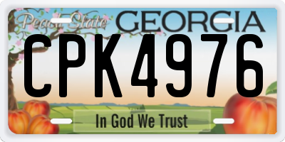 GA license plate CPK4976