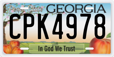 GA license plate CPK4978