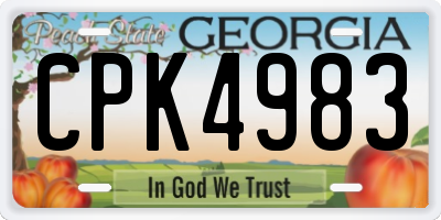 GA license plate CPK4983