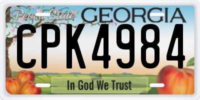 GA license plate CPK4984