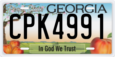 GA license plate CPK4991