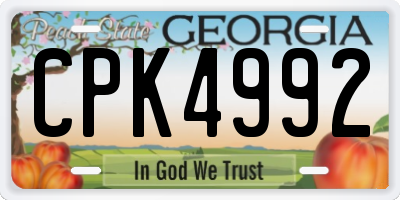 GA license plate CPK4992