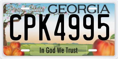 GA license plate CPK4995