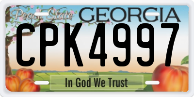 GA license plate CPK4997