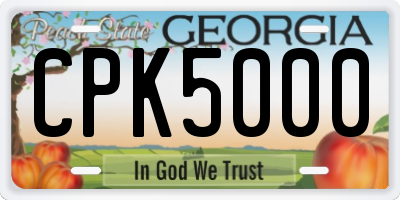 GA license plate CPK5000