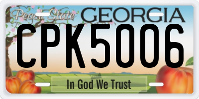 GA license plate CPK5006