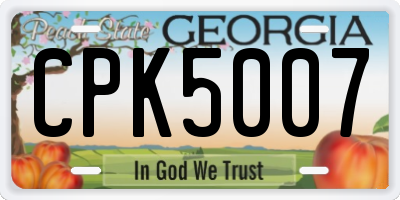 GA license plate CPK5007