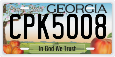 GA license plate CPK5008