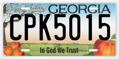 GA license plate CPK5015