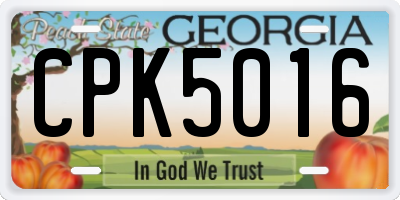 GA license plate CPK5016