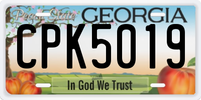 GA license plate CPK5019