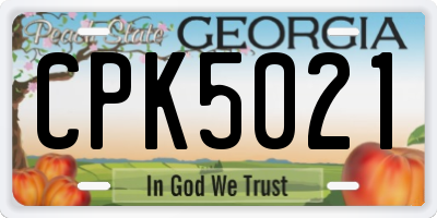 GA license plate CPK5021