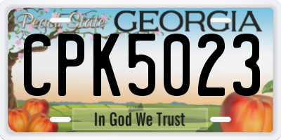 GA license plate CPK5023