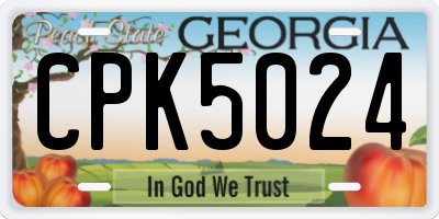 GA license plate CPK5024