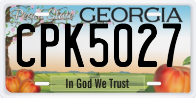 GA license plate CPK5027