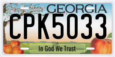 GA license plate CPK5033