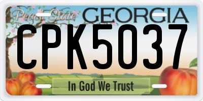 GA license plate CPK5037