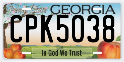 GA license plate CPK5038