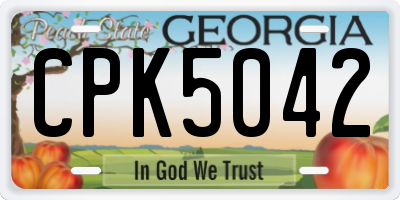 GA license plate CPK5042