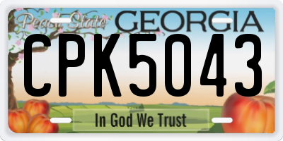 GA license plate CPK5043