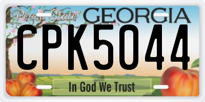 GA license plate CPK5044