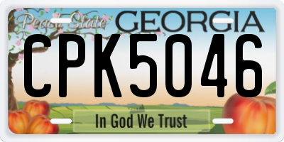 GA license plate CPK5046