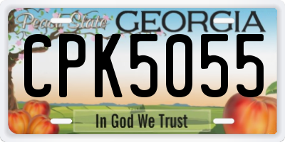 GA license plate CPK5055