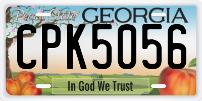 GA license plate CPK5056