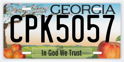 GA license plate CPK5057