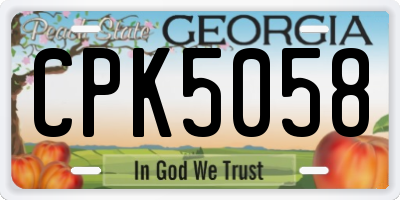 GA license plate CPK5058