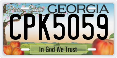 GA license plate CPK5059