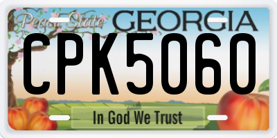 GA license plate CPK5060